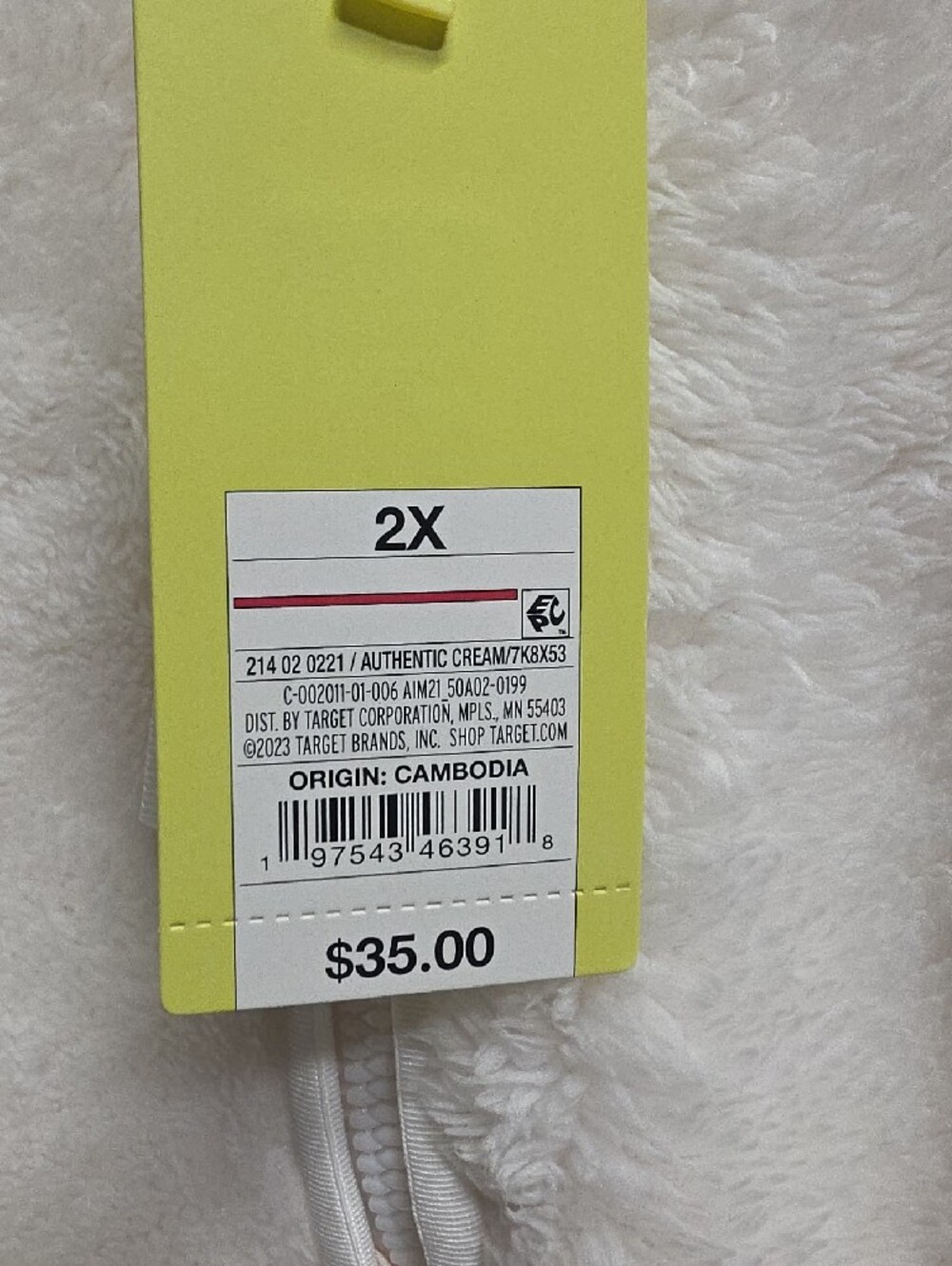 All In Motion Woman's Plus Size Cozy White Fleece Pullover Jacket - Picture 2 of 3